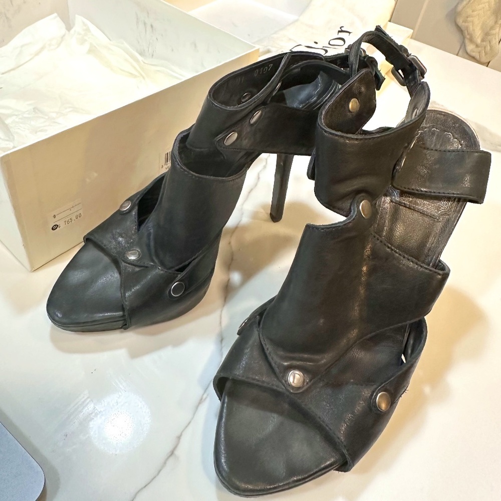 SATC Christian Dior Extreme Gladiator Cutout Sandal Size 38